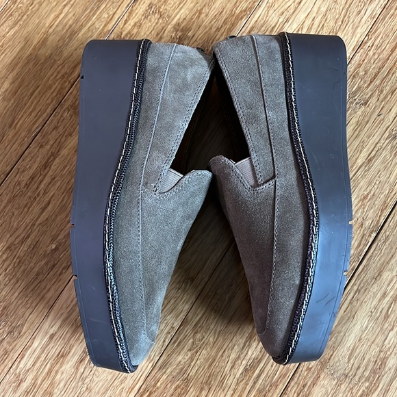 NEW DONALD PLINER Brown Suede Platform Loafers sz 6.5 - Picture 6 of 8